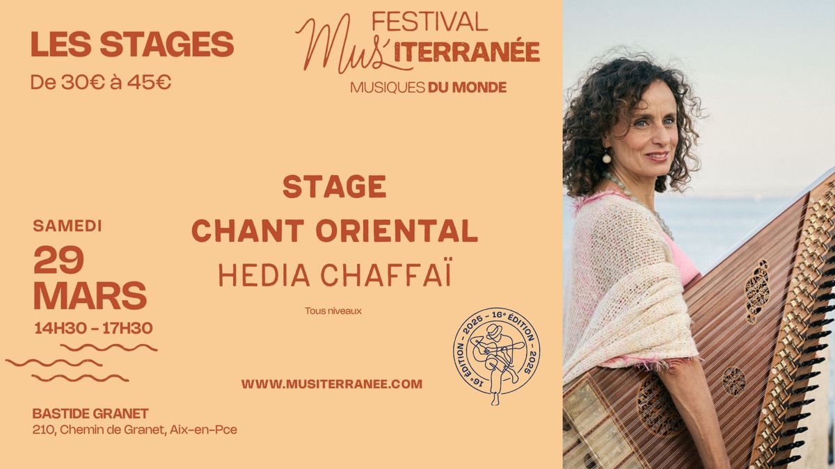 Stage de Chant Oriental avec H\u00e9dia Chaffa\u00ef