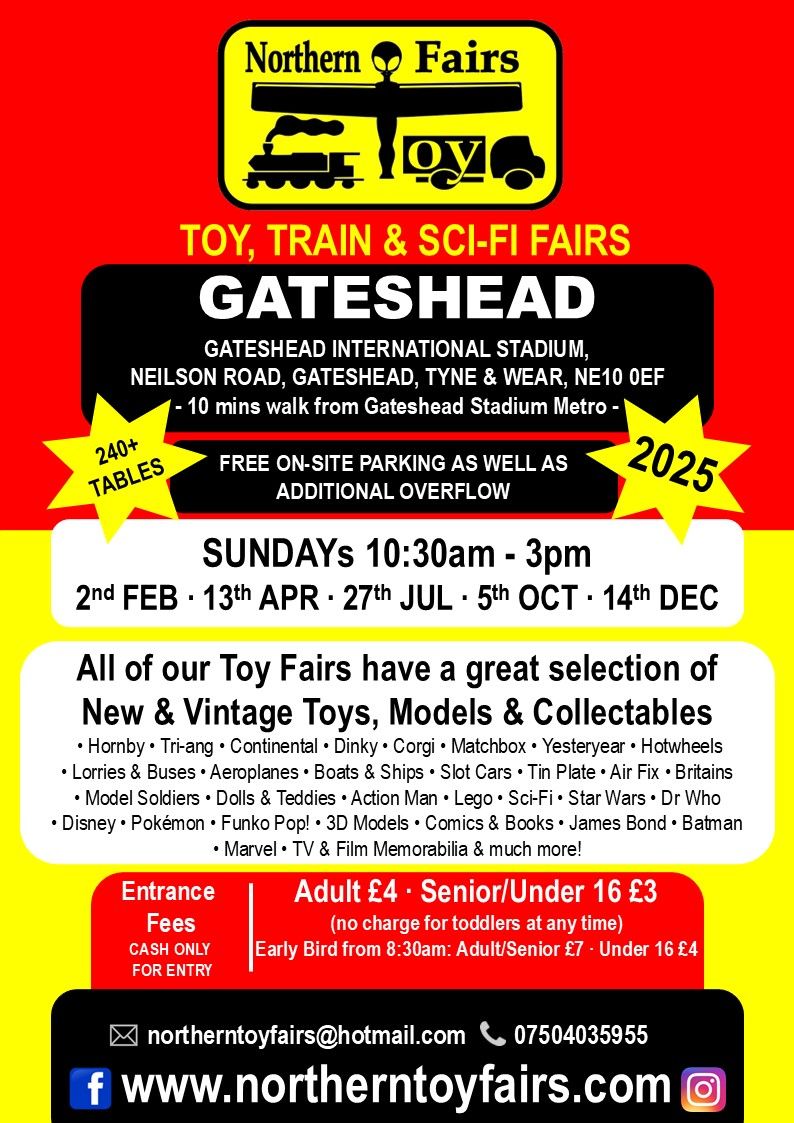 Gateshead Toy, Train & Sci-Fi Fair on Sun 14th Dec '25