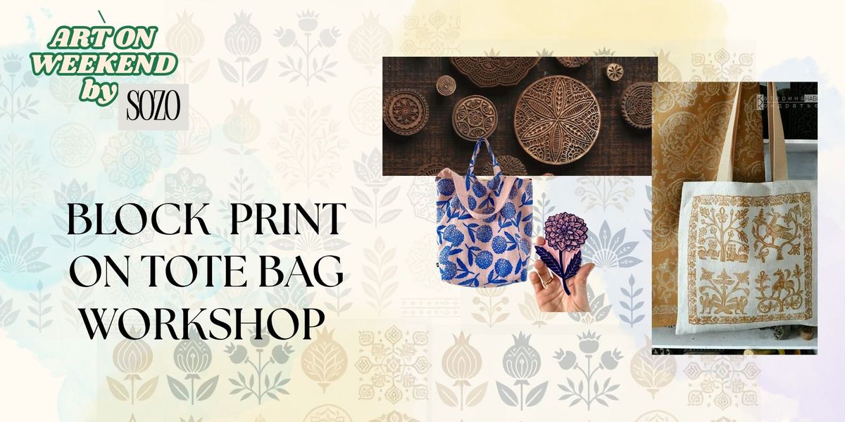 BLOCK PRINT ON TOTE BAG
