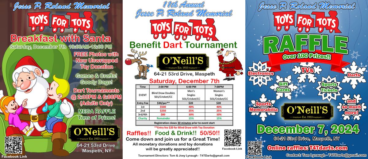 11th Annual Toys for Tots Benefit Dart Tournament & Raffle