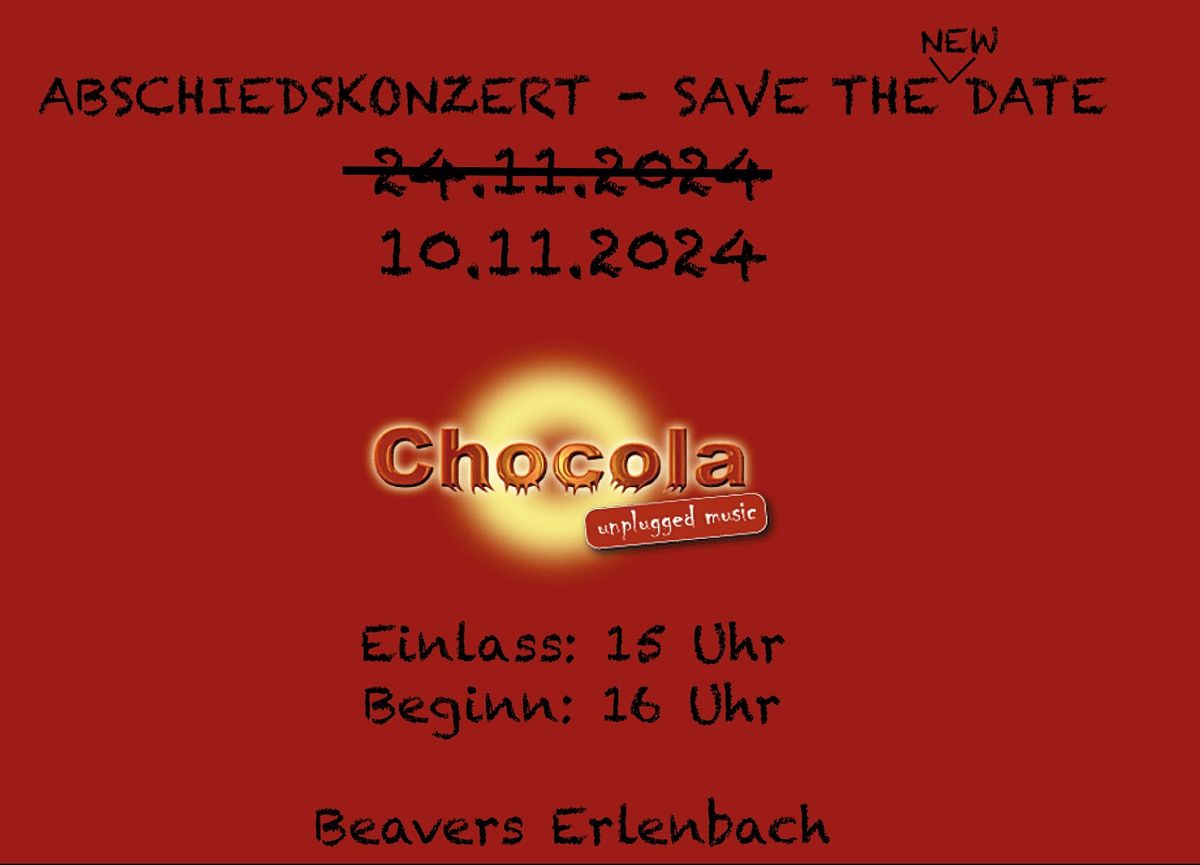 Abschiedskonzert Chocola im Beavers Erlenbach