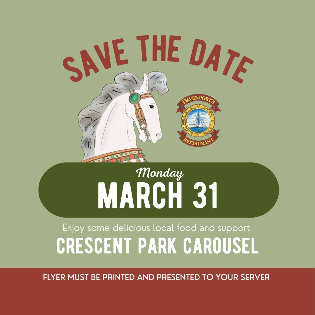 Dine Out with Davenports for the Crescent Park Carousel