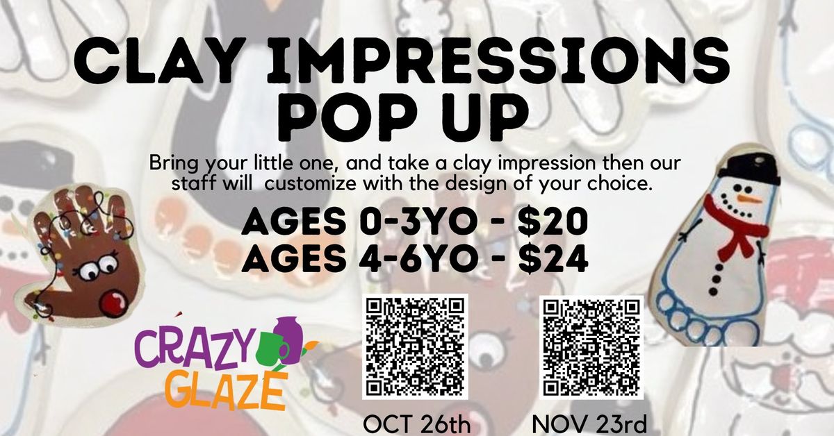 Pop-up Clay Impressions (0-6 years) (Ticket Required)