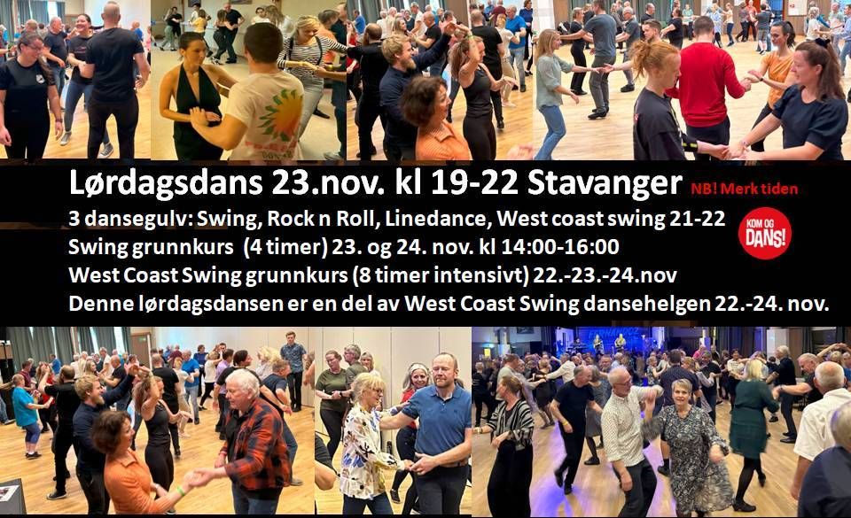 L\u00f8rdagsdans med 3 dansegulv Swing, Rock n Roll, WCS, Linedance