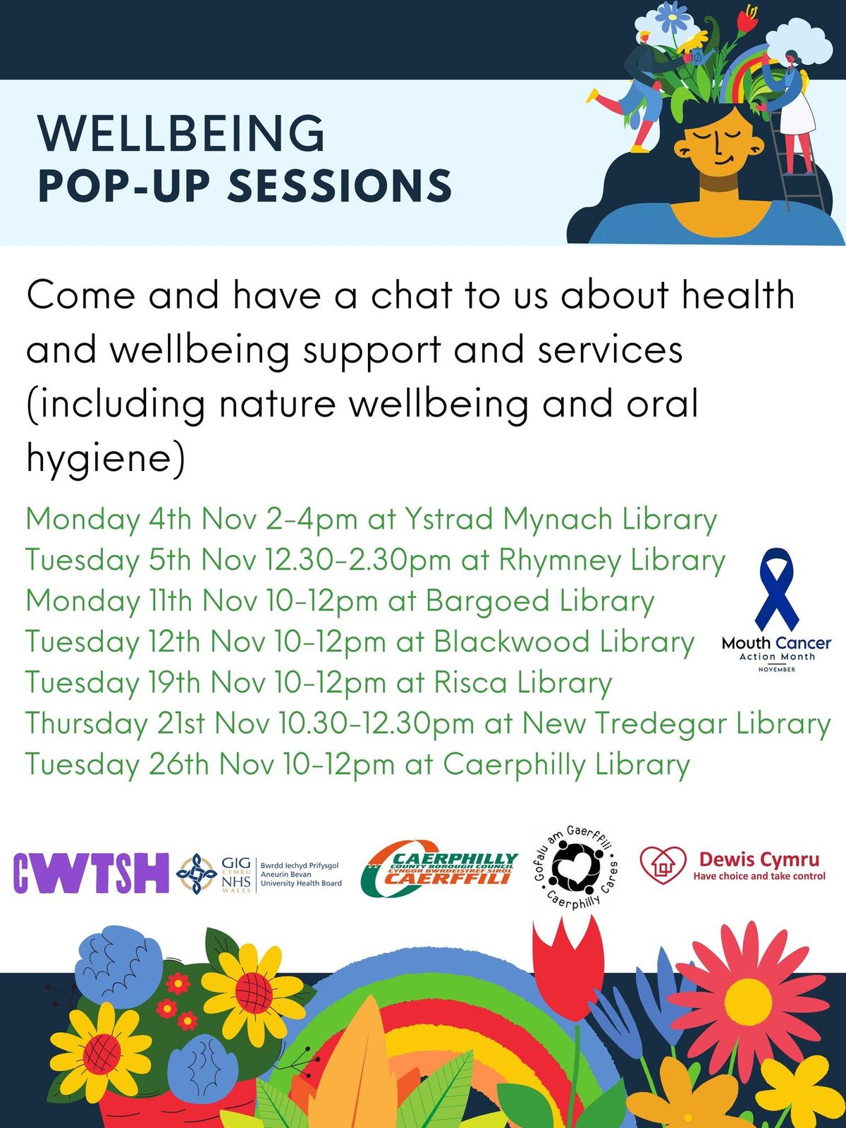 Wellbeing Pop Up Session - Caerphilly Library