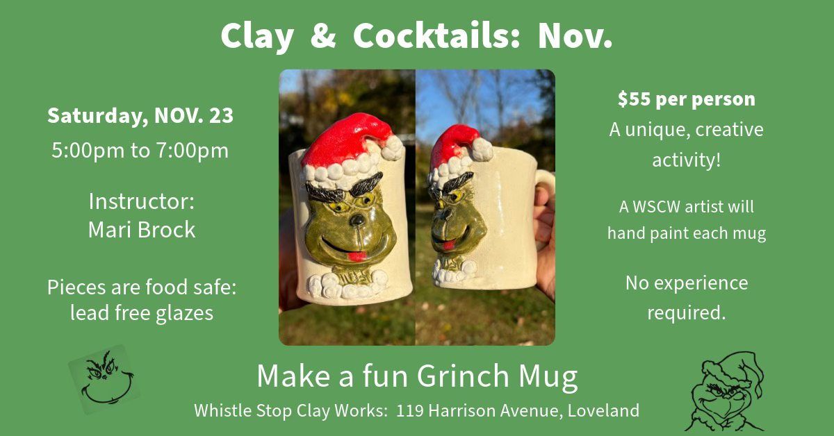 Clay & Cocktails: Grinch Mug 1pm