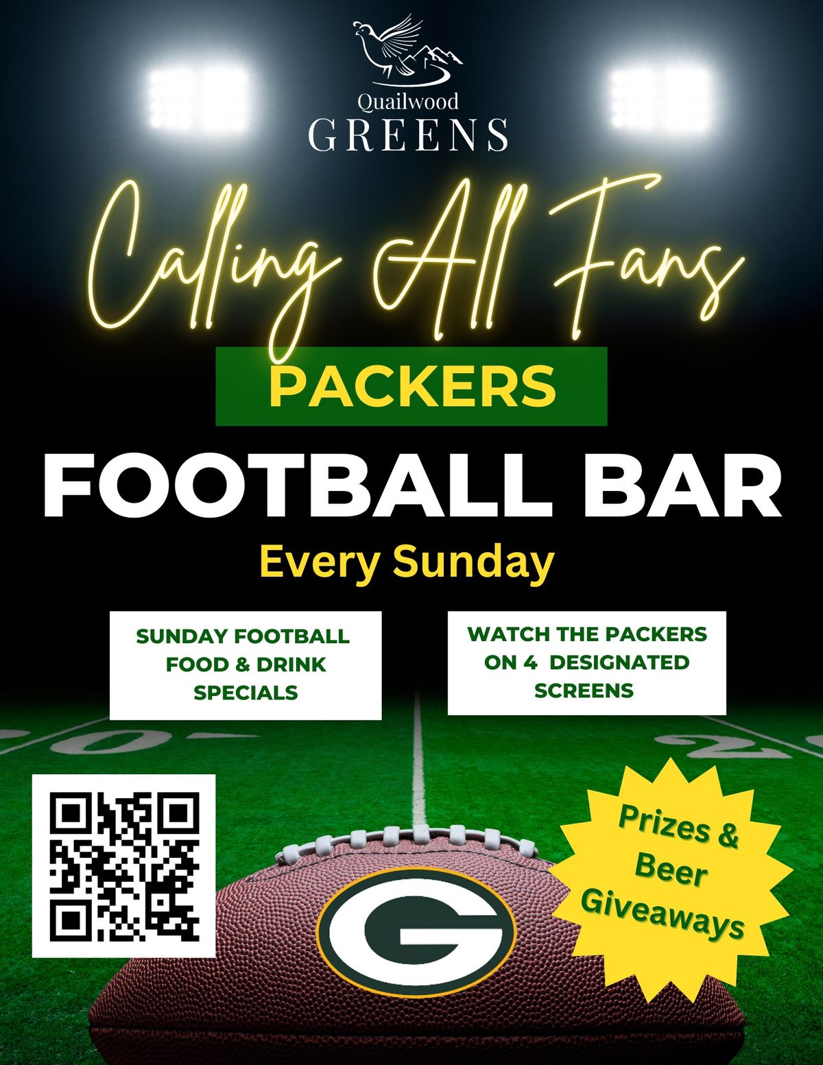 Sunday Packers Bar at Quailwood Kitchen and Tap House