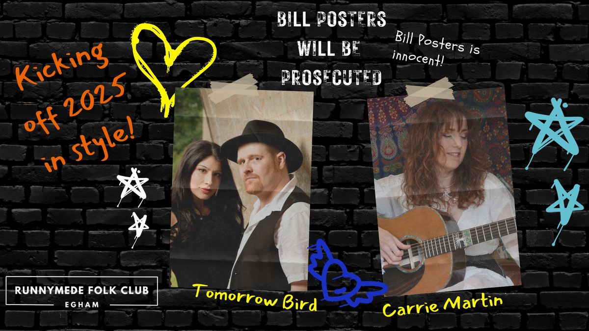 Runnymede Folk Club - Kicking Off 2025 in style! Tomorrow Bird & Carrie Martin Double Bill 