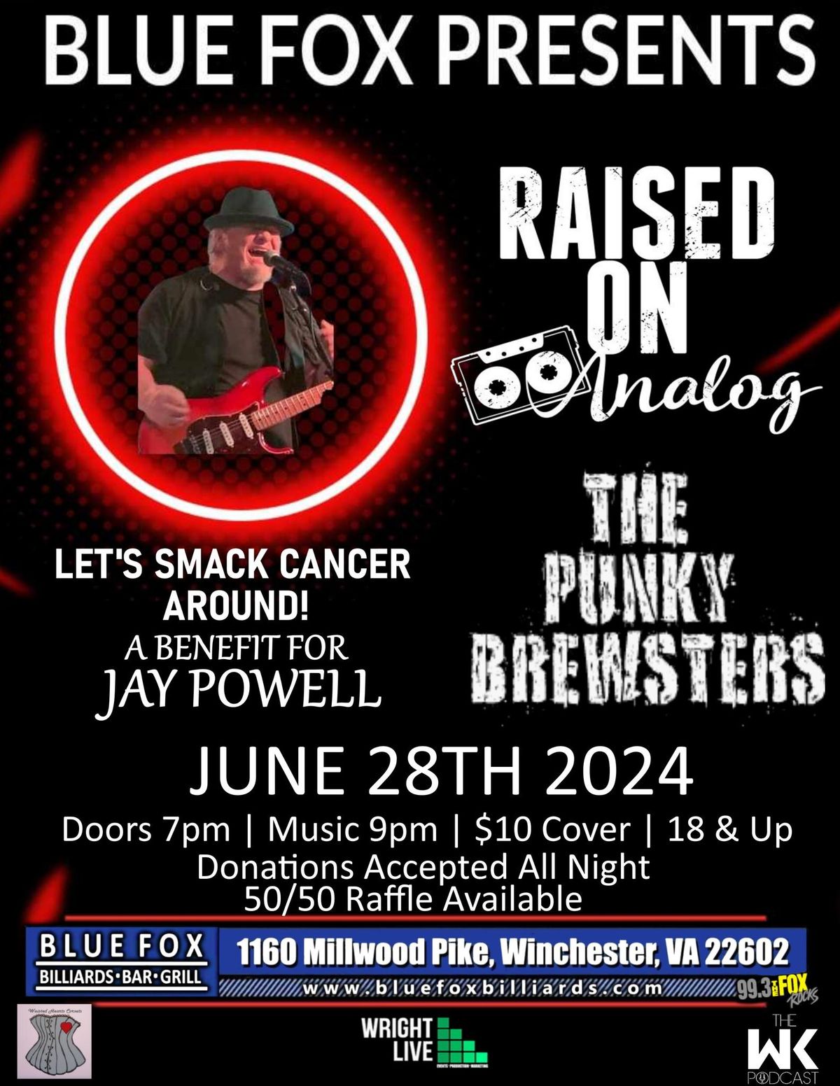 Wright Live\/ Blue Fox present: A Benefit For Jay Powell: feat. Raised On Analog, The Punky Brewsters