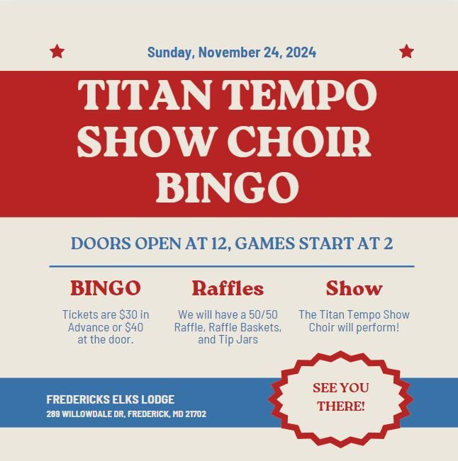 Titan Tempo Show Choir BINGO