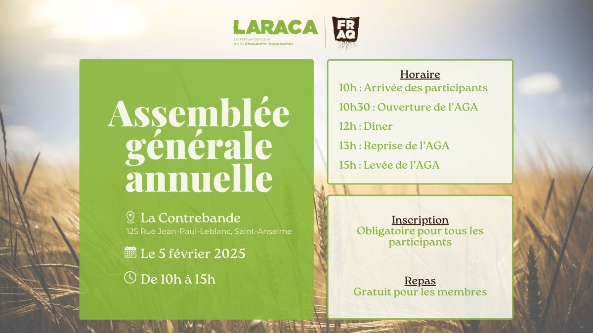 Assembl\u00e9e g\u00e9n\u00e9rale annuelle de LARACA