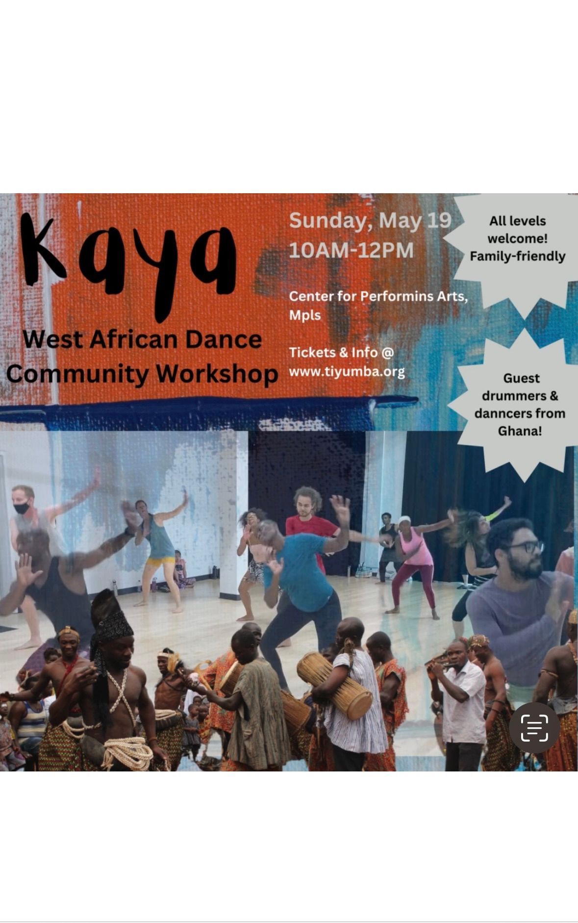 Kaya West African Dance Community Workshop