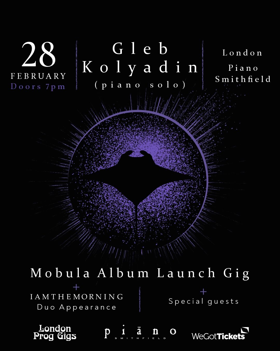 GLEB KOLYADIN : 'MOBULA' ALBUM LAUNCH - plus special iamthemorning duo appearance