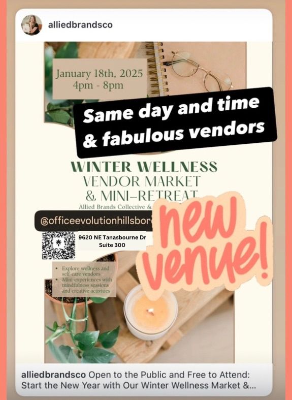 Winter Wellness Vendor Market & Mini-Retreat w\/Virtual Small Biz Showcase