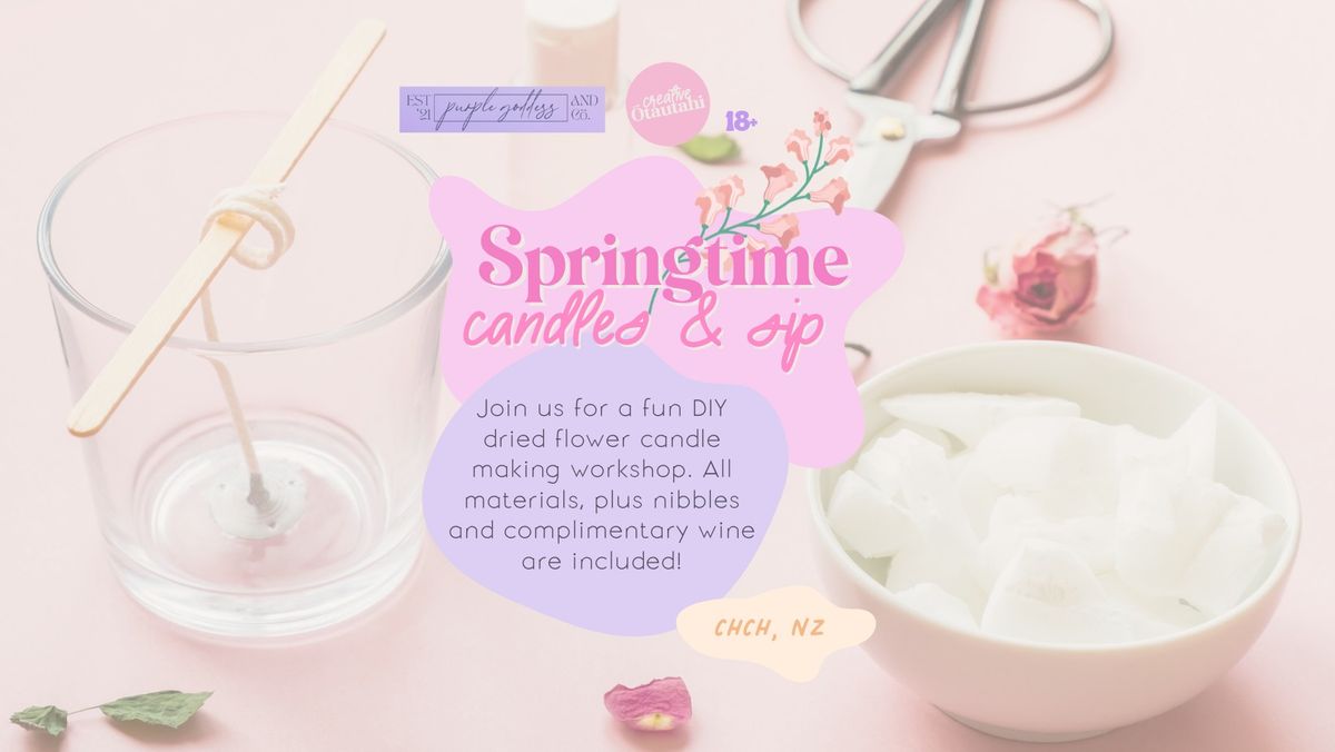 Springtime Candles & Sip September Craft Workshops