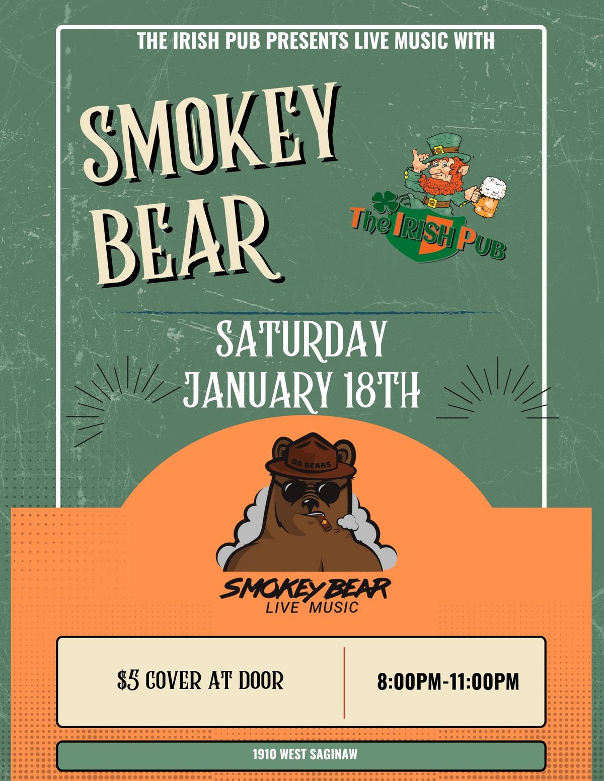 Smokey Bear Live Music at the Irish Pub