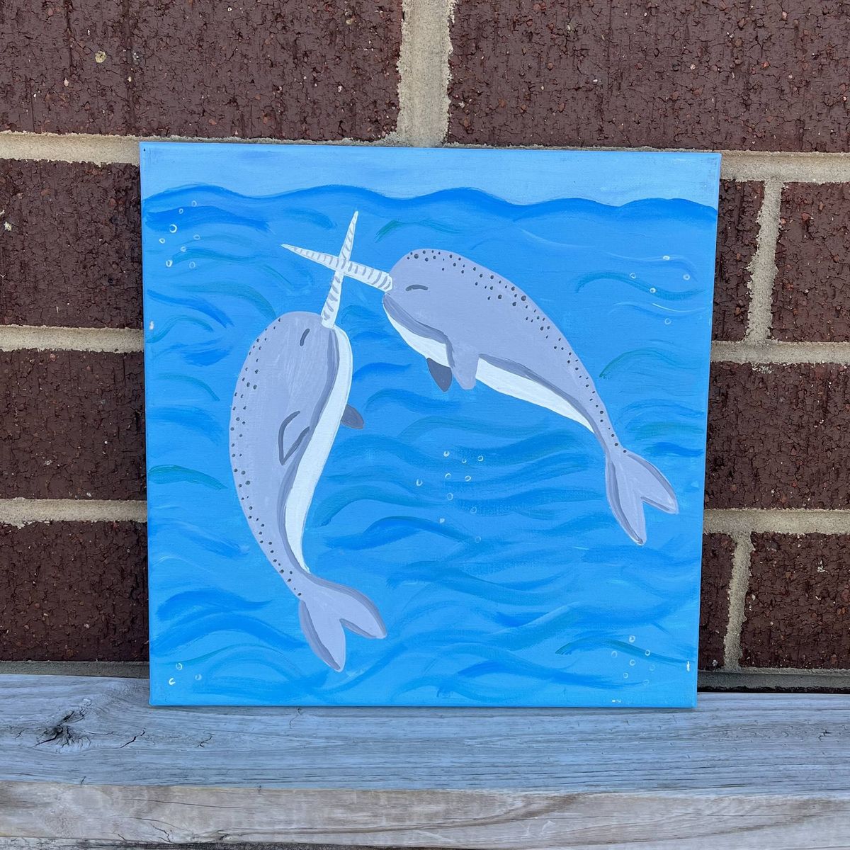 Dancing Narwhals Kids Canvas