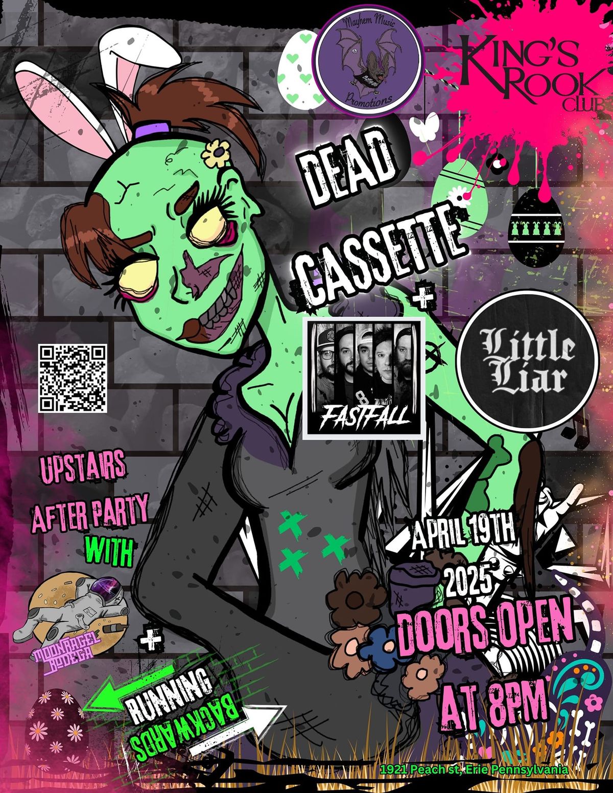 Dead Cassette + Little Liar + Fastfall DOWNSTAIRS. Upstairs Moonbagel Bodega + Running Backwards 