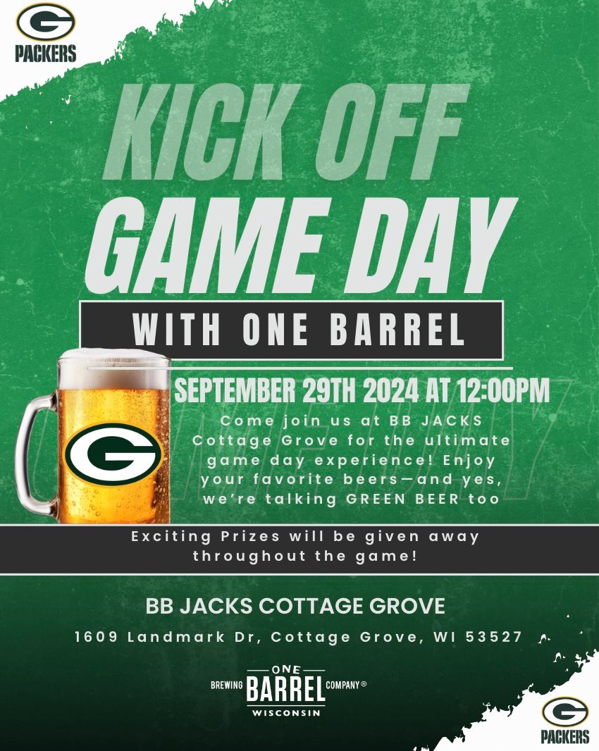 Kick Off Game Day with One Barrel at BB Jacks Cottage Grove 