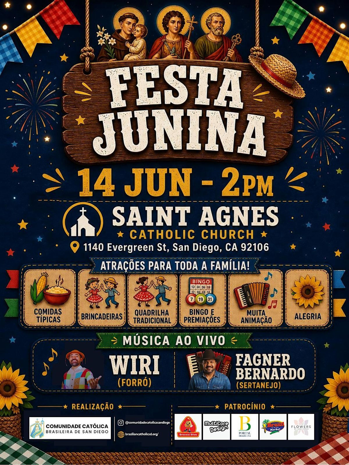 Festa Junina | Quermesse da Comunidade Cat\u00f3lica Brasileira de San Diego