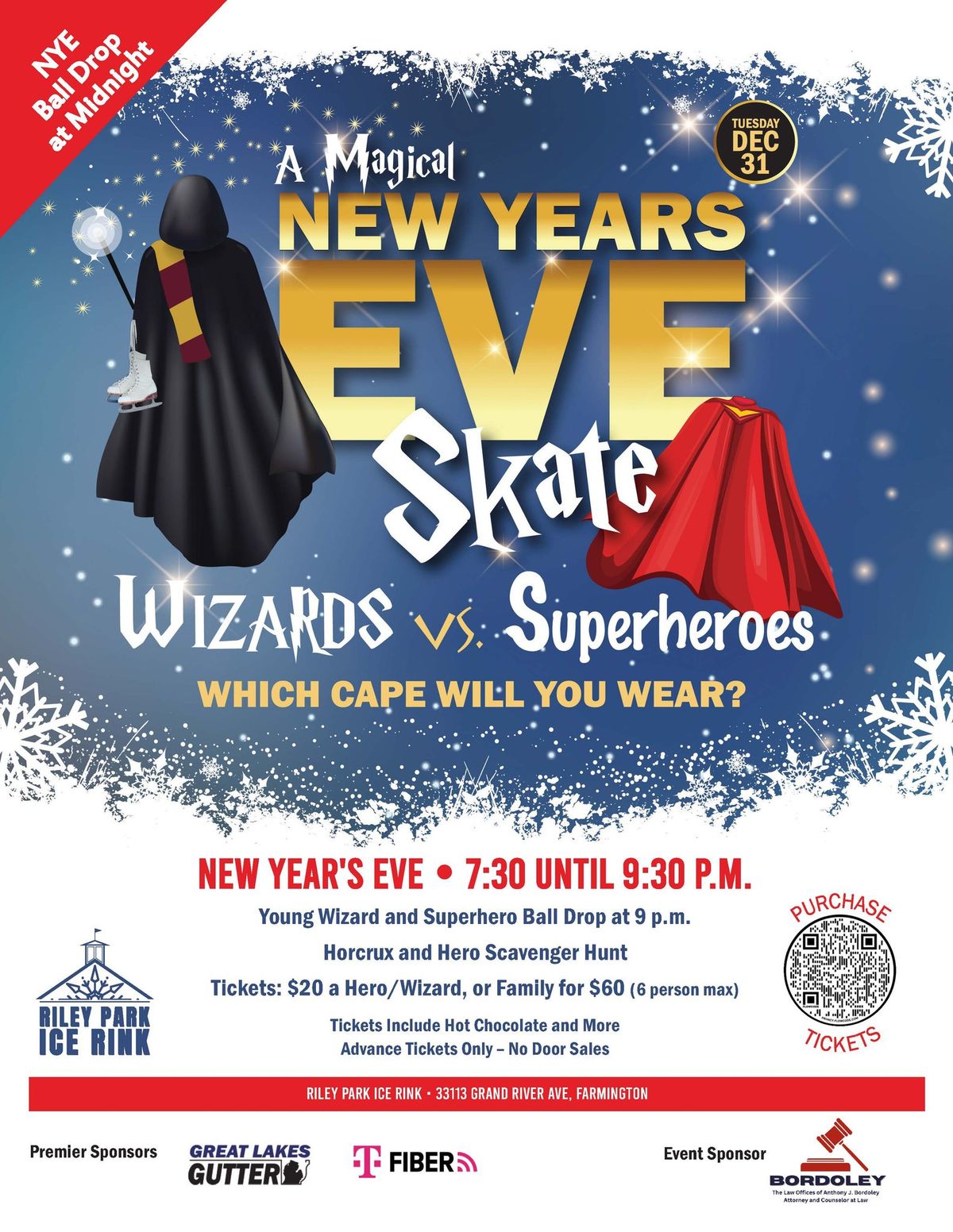 New Year's Eve Skate - Wizards vs. Superheroes