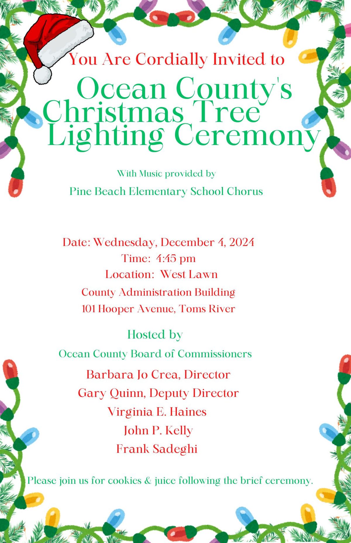 Ocean County's Christmas Tree Lighting Ceremony 