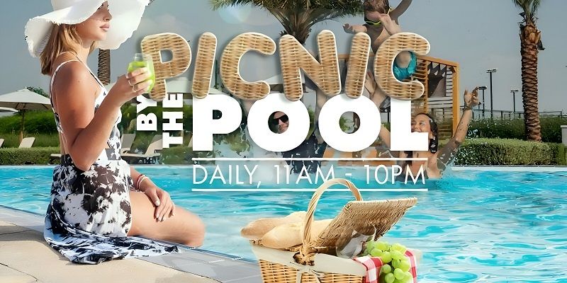 Picnic by the pool at Yas Acres Golf & Country Club