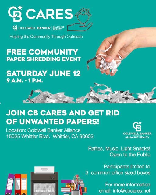 Free Community Paper Shredding Eevent 15025 Whittier Blvd 12 June 2021 Free Shredding Events Los Angeles 2022