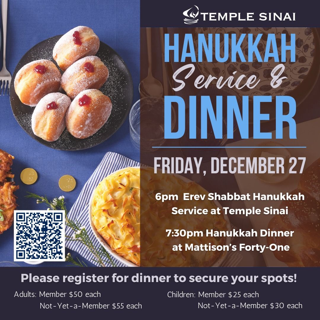 Temple Sinai Hanukkah Service & Dinner