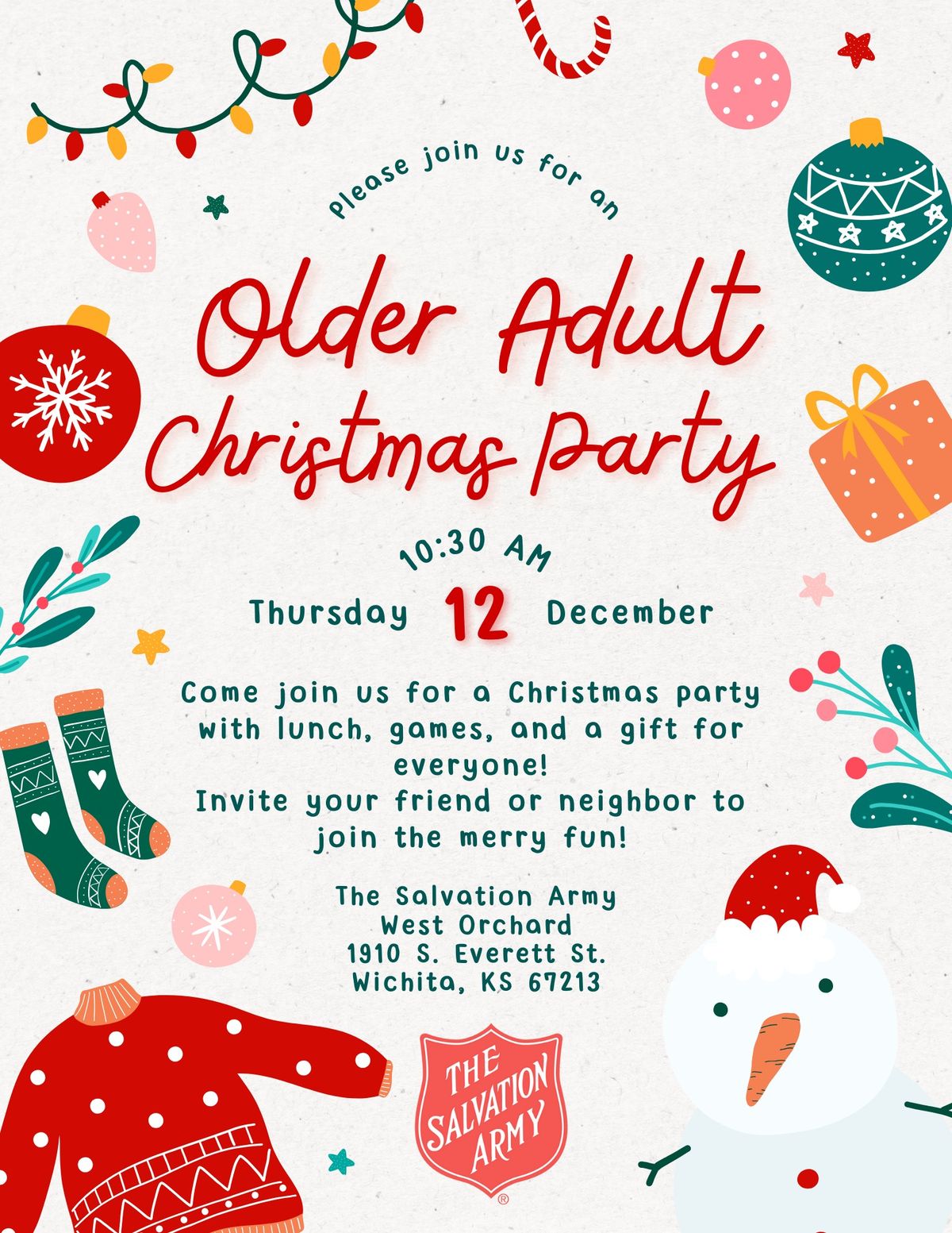 Salvation Army 50+ Christmas Party!