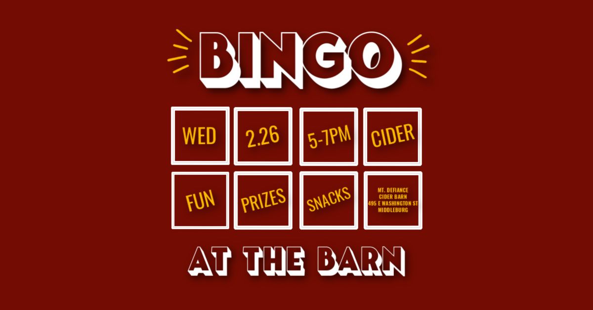 BINGO at the Cider Barn