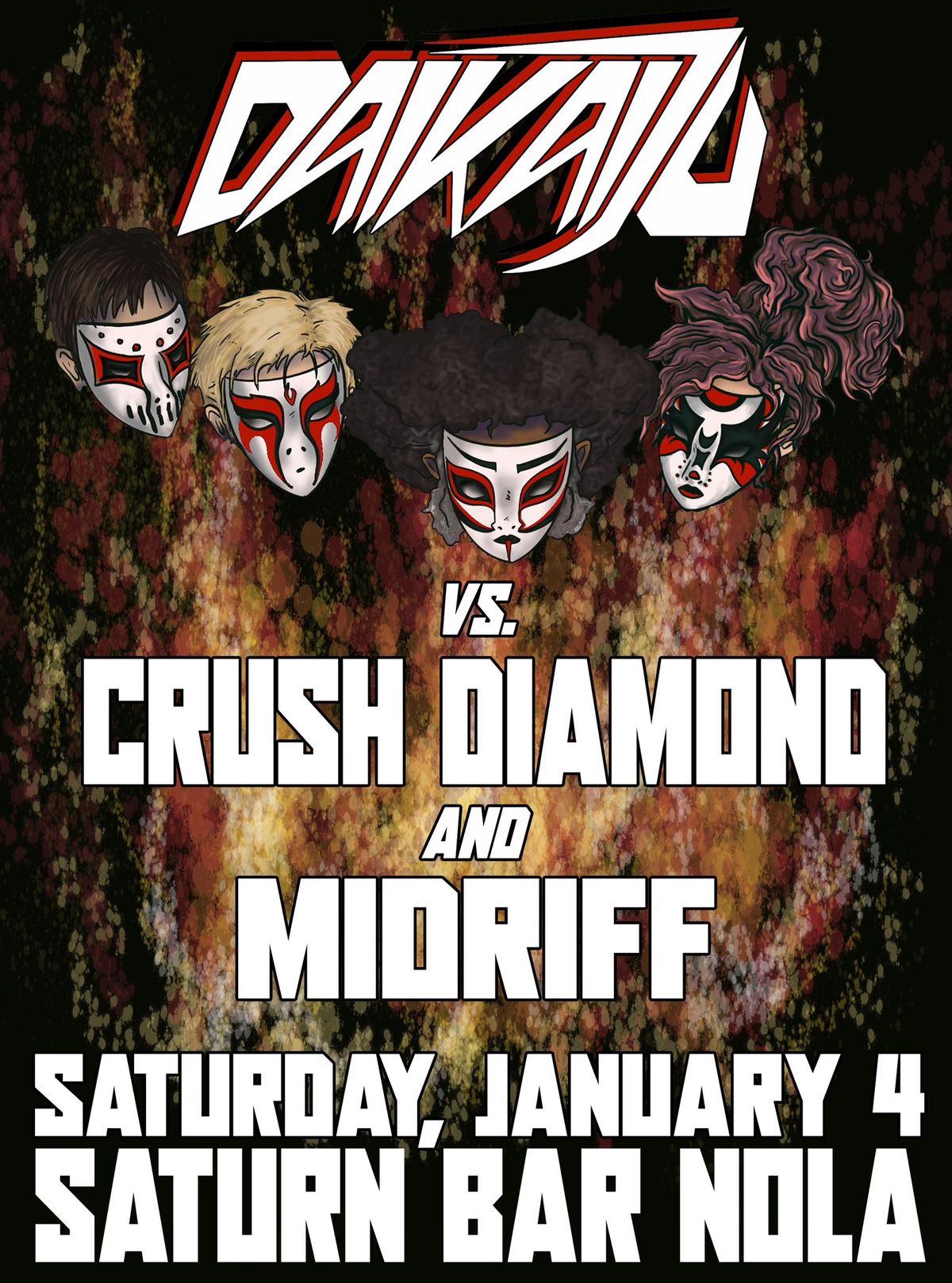 DAIKAIJU VS. CRUSH DIAMOND AND MIDRIFF AT SATURN BAR NOLA!!!