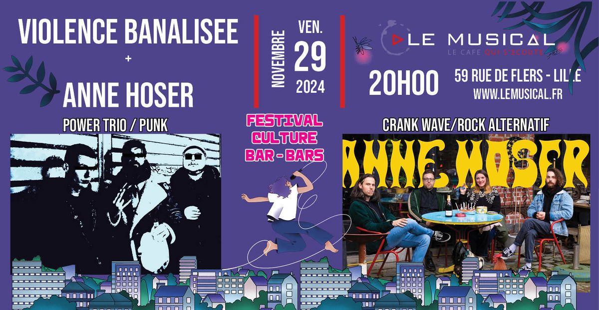 Fest CCBB: Live: violence banalis\u00e9e(power trio\/punk) + Anne Hoser (crank wave\/rock alternatif)