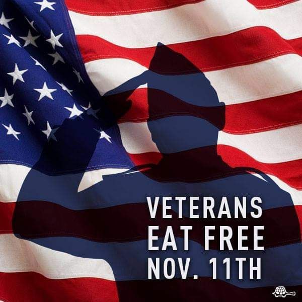 Veterans Eat Free Nov. 11th at The Turtle 