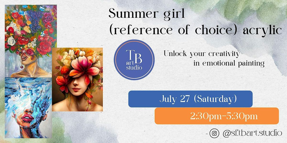 Acrylic painting workshop "Summer girl" with the "TBArt Studio".