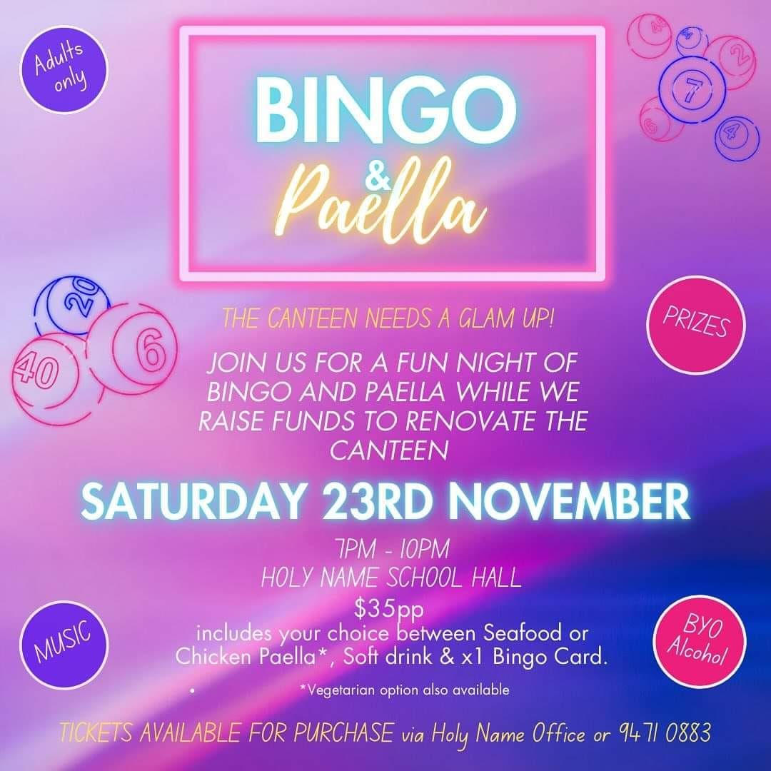 Holy Name Primary School Bingo & Paella Night