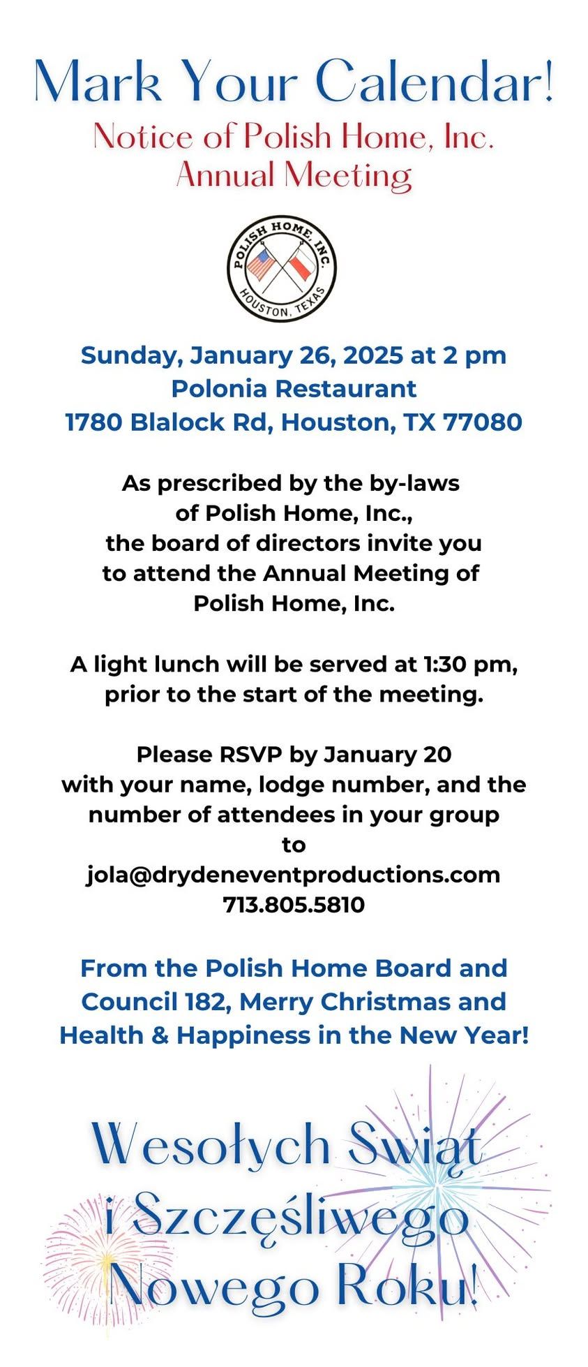 PNA Members - Progressive Lodge 2336 and Kosciuszko Lodge 165 Annual Meeting