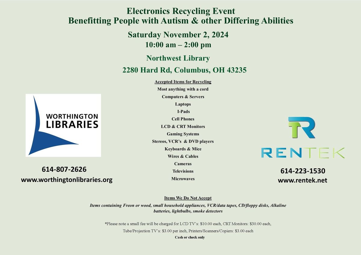 Electronic Recycling at Worthington Northwest Library