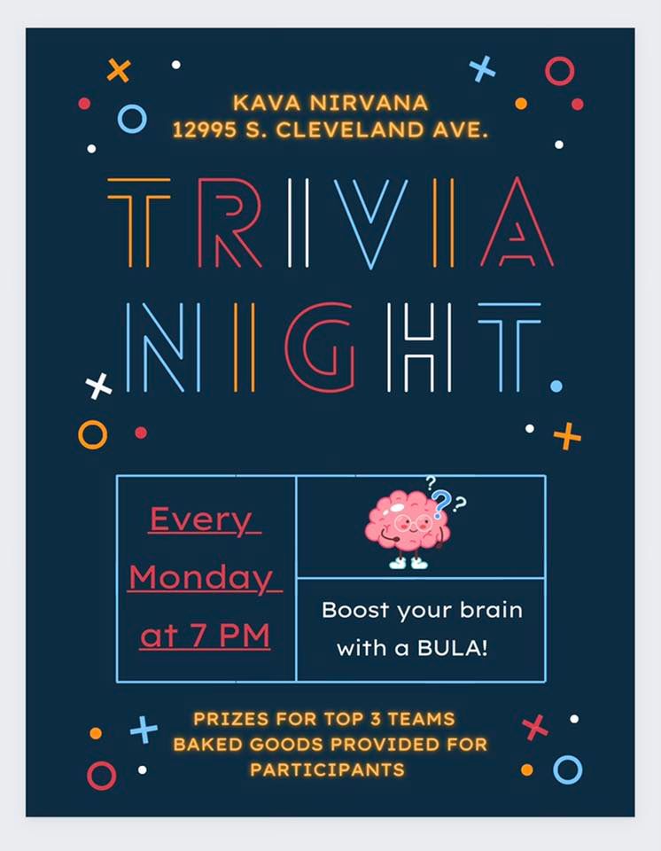 Trivia Monday Employee Trivia Monday, Kava Nirvana, Fort Myers, 19 December 2022