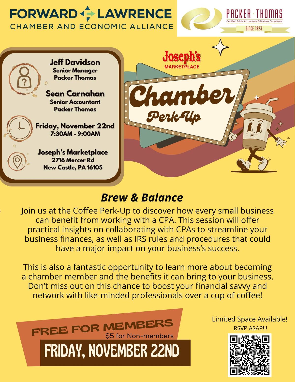 Chamber Perk Up : Brew & Balances