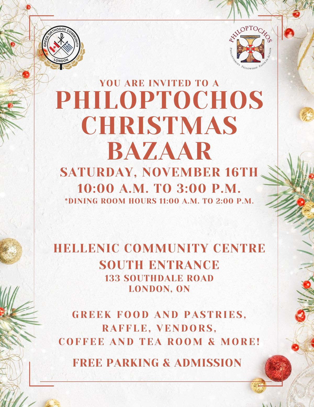 2024 Philoptochos Annual Christmas Bazaar, Hellenic Community Centre