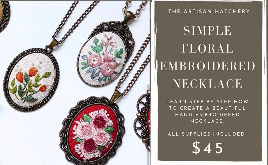 Simple Embroidered Necklace
