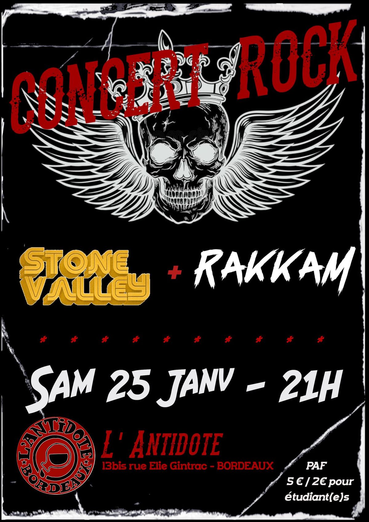 Concert rock - L'Antidote Bordeaux