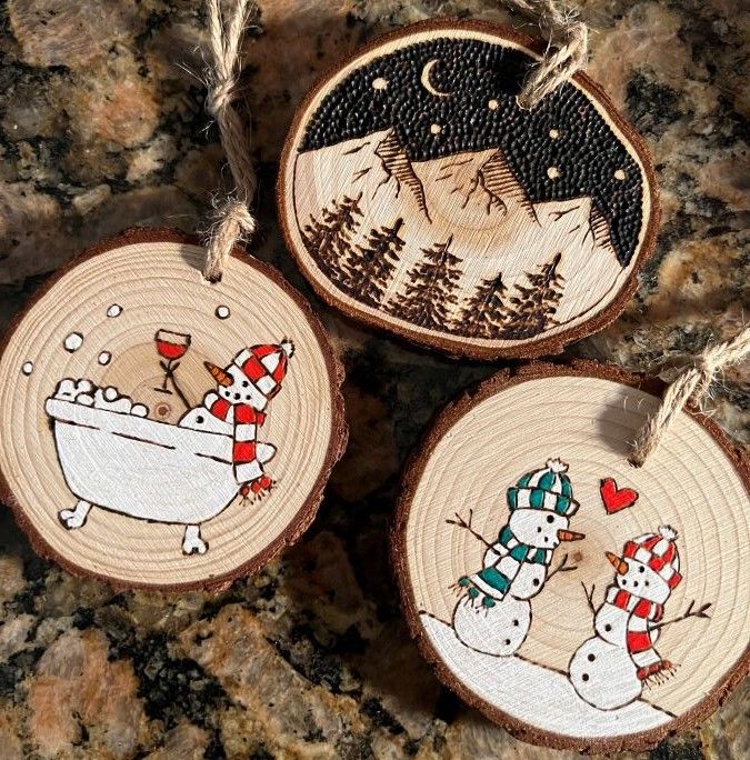 Brunch & Burn: Wooden Tree Ornaments