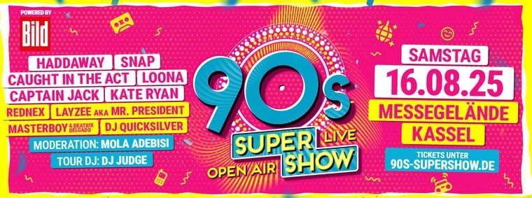 90s Super Show -Europas gr\u00f6\u00dfte Open Air Tour 2025 in Kassel!