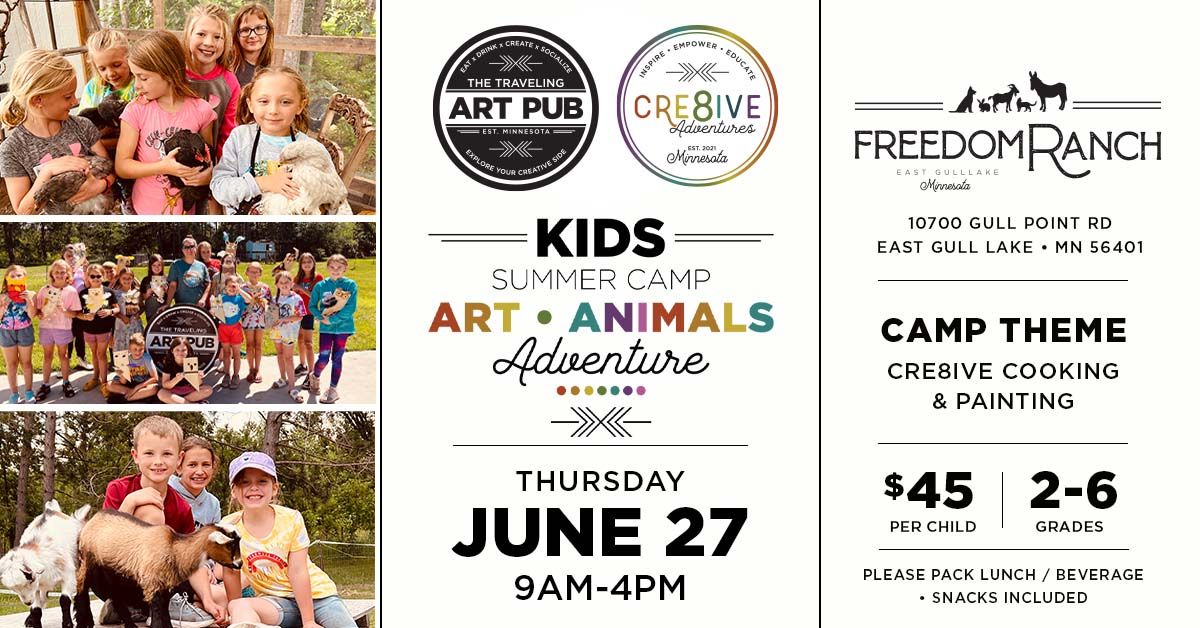 June 27 | Kids Art \u2022 Animals \u2022 Adventure Camp @ Freedom Ranch