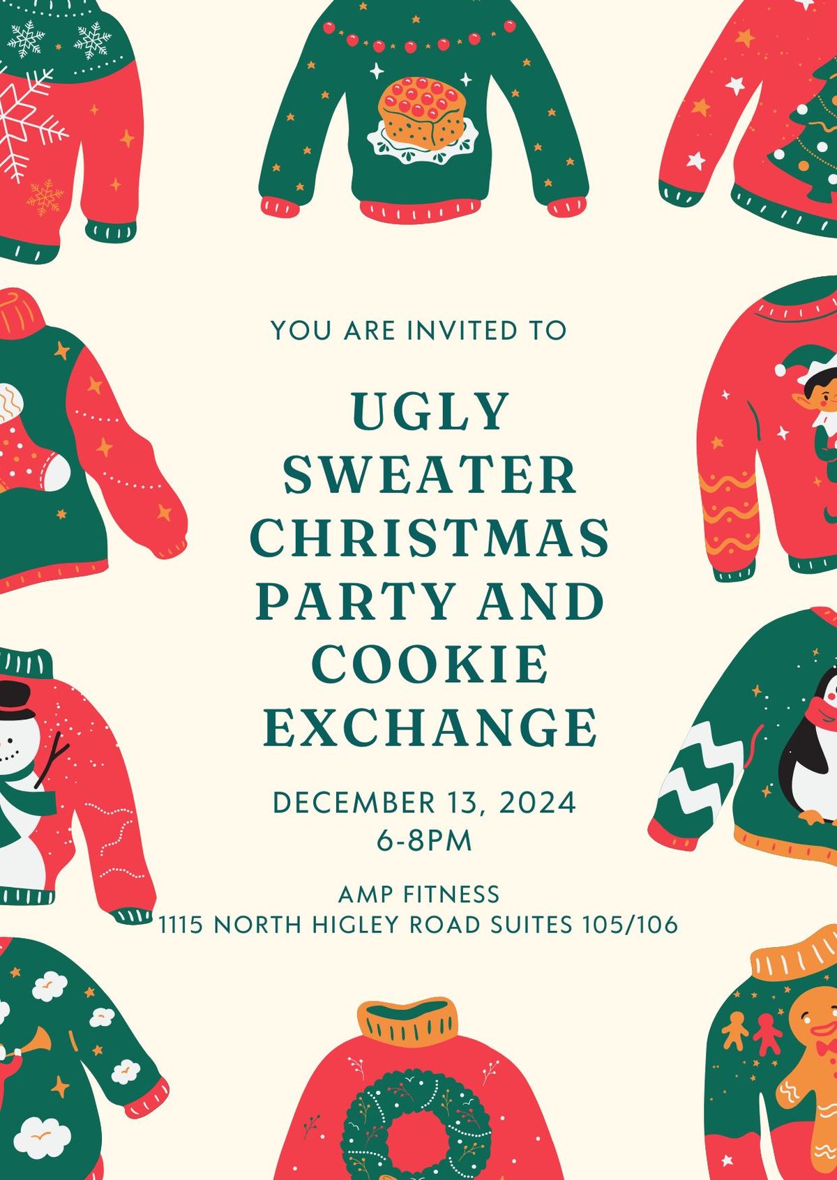 Ugly Sweater Christmas Party and Cookie Exchange