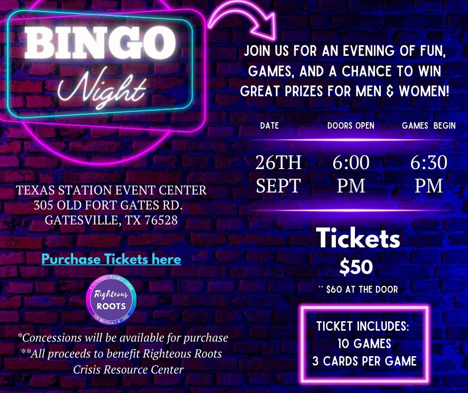 Join us for a night of fun and games playing BINGO for a cause!