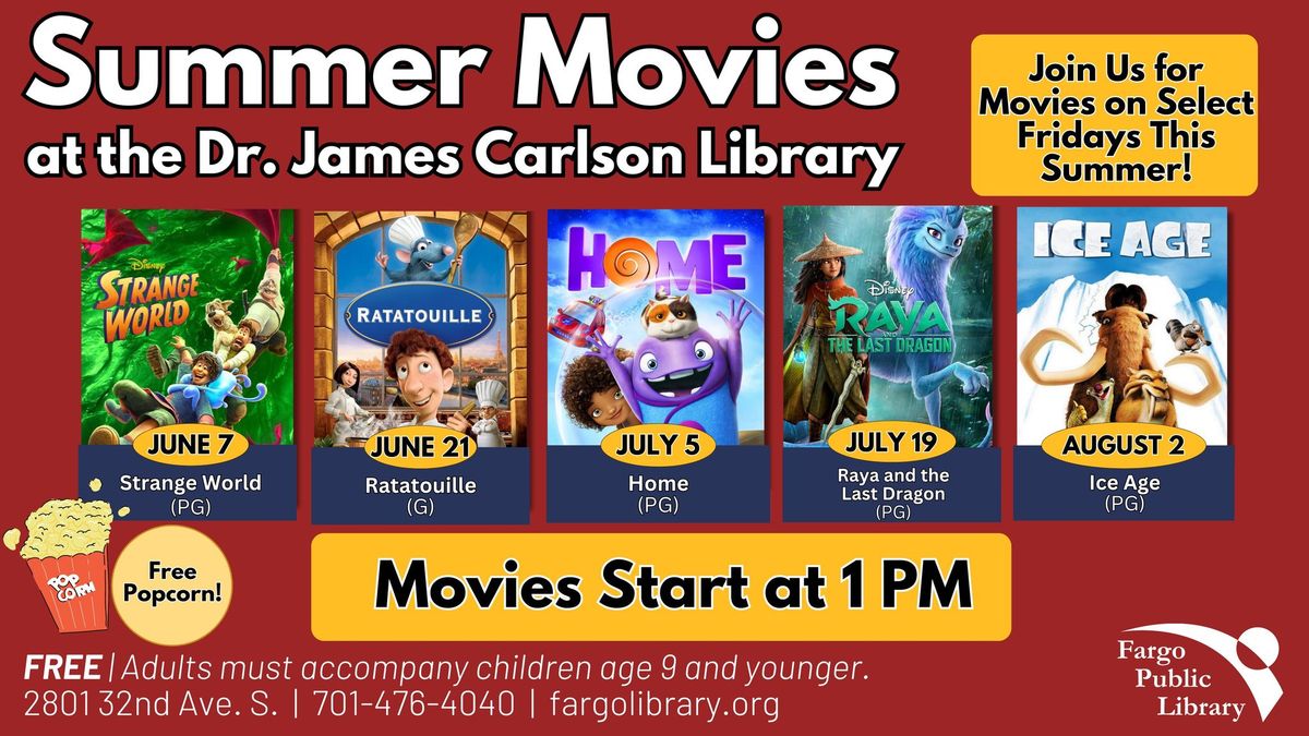 Summer Movie Series at the Dr. James Carlson Library