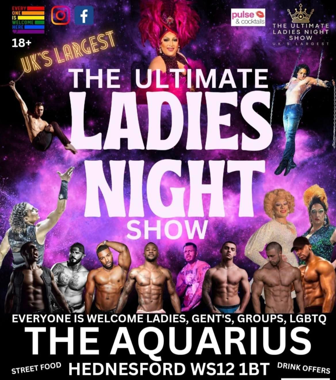 Cannock-  The Ultimate Ladies Night Show VIP Experience At The Aquarius- Make New Friends Meet Up